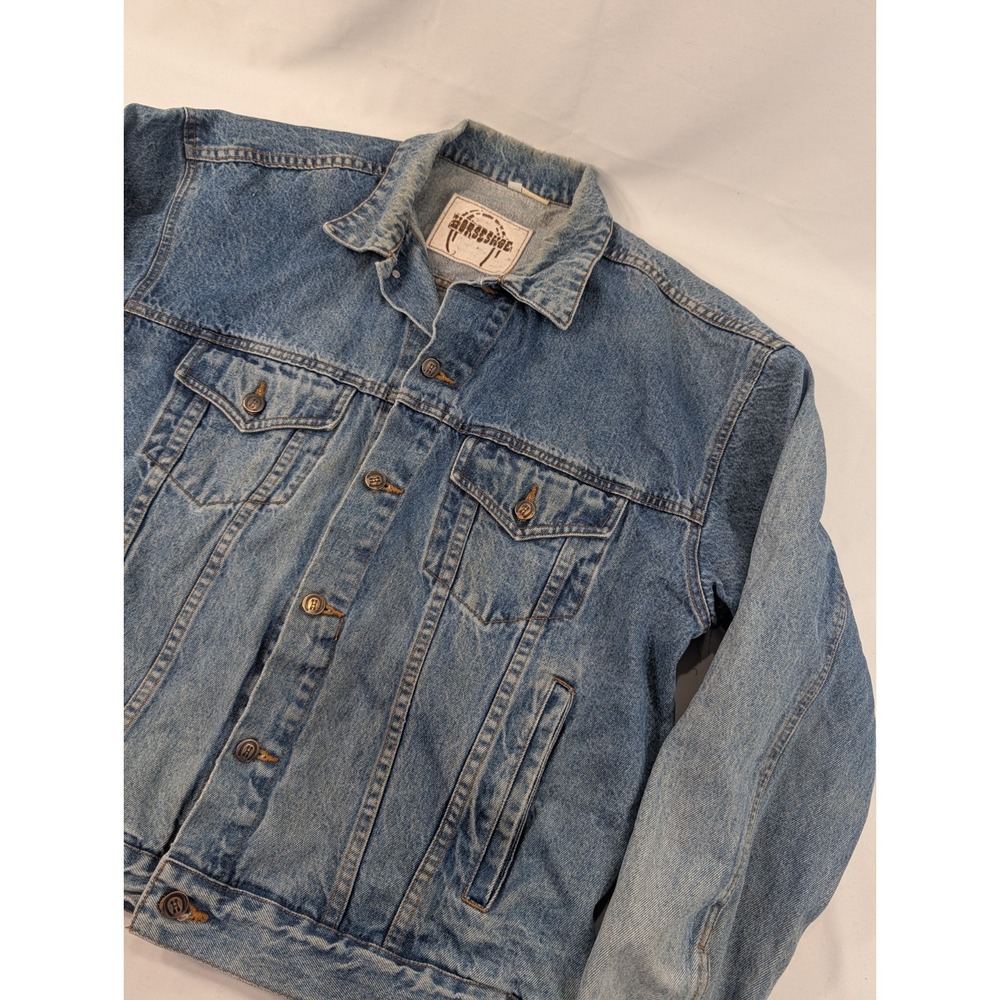 Vtg '90 Trucker Jacket Horseshoe Casino Hotel Bossier City Louisiana XXL Faded